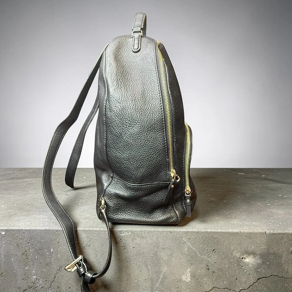 kate spade Black Leather Backpack with Gold Hardware